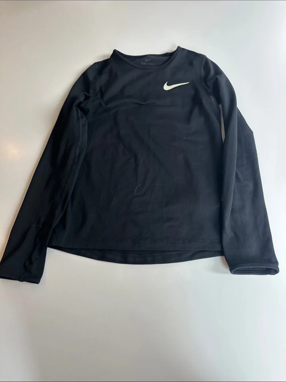 Nike Black Long Sleeve Training Top with White Swoosh boys and girls size S